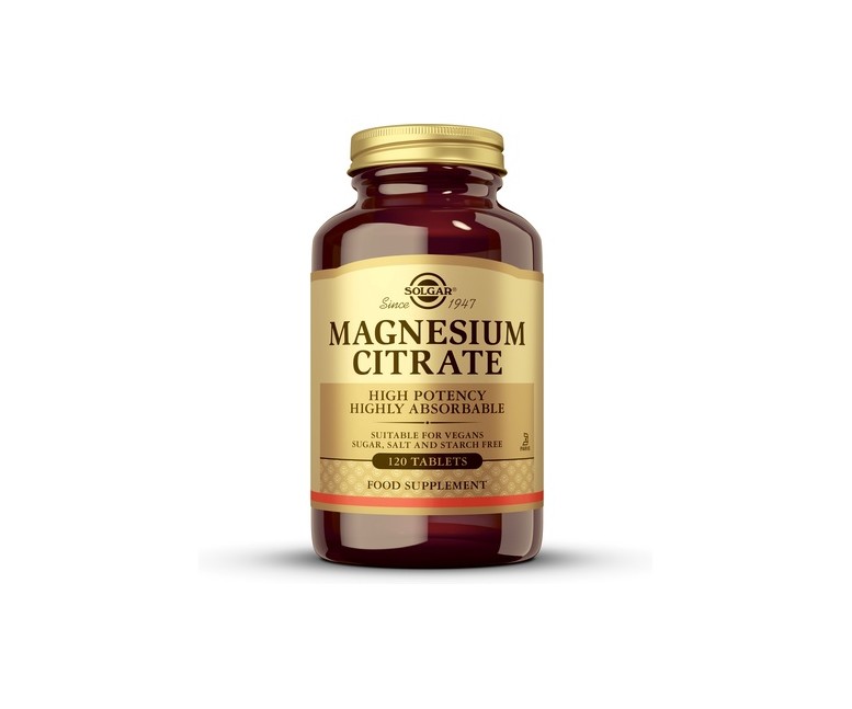 Citrato de magnesio 120 comprimidos de 200mg Solgar
