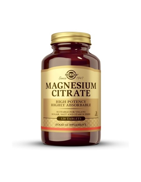 Citrato de magnesio 120 comprimidos de 200mg Solgar