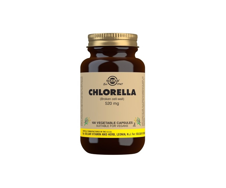 Clorella (De Pared Celular Rota) 100 cápsulas de 520mg Solgar