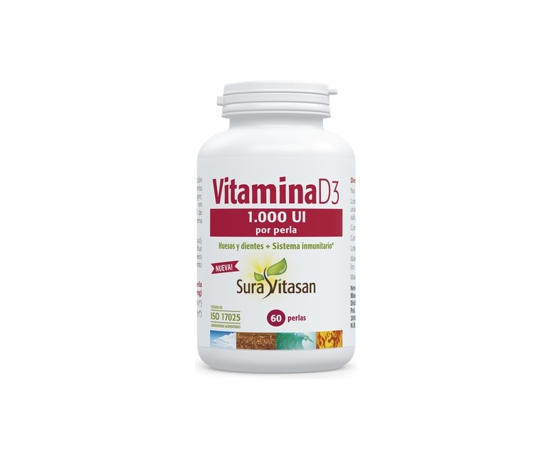 Vitamina D3 1.000Ui 60 perlas Sura Vitasan