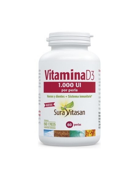 Vitamina D3 1.000Ui 60 perlas Sura Vitasan
