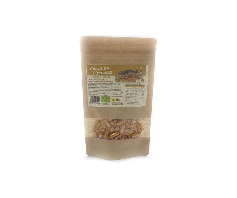 Cúrcuma+pimienta Bio 150 cápsulas Dream Foods
