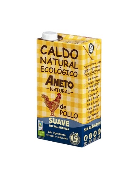 Caldo natural eco pollo suave 1 L (Pollo) Aneto