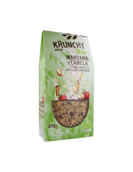 Granola Krunchy avena, manzana y canela eco 375 g La Grana