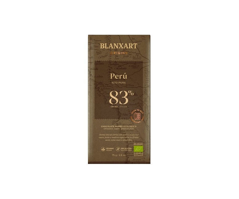 Chocolate negro 83% Perú Eco 75 g Blanxart