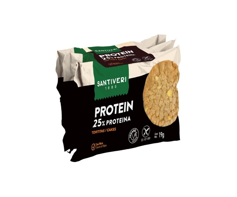Tortitas proteína de lentejas y maíz 3 unidades de 19g Santiveri