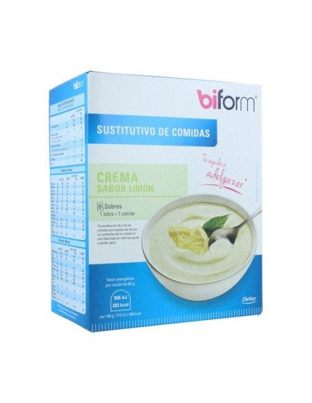 Crema Sabor Limón 6 sobres de 50g (Limón) Biform