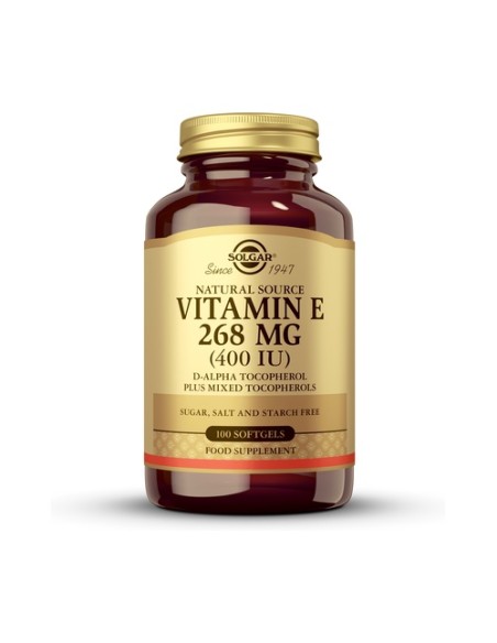 Vitamina E 400 UI 100 cápsulas de 268mg (268mg) Solgar