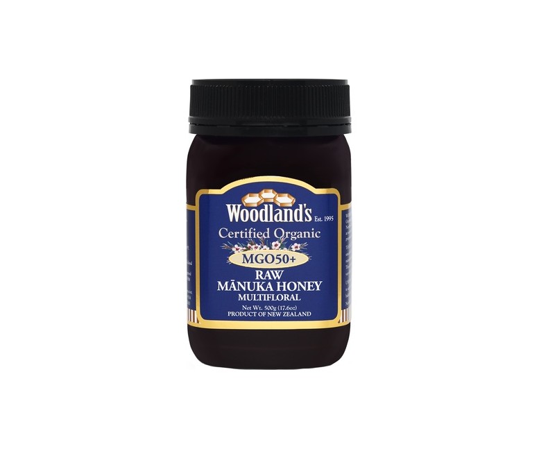 Miel de Manuka MGO50+ Bio RAW multifloral 500 g Woodland's