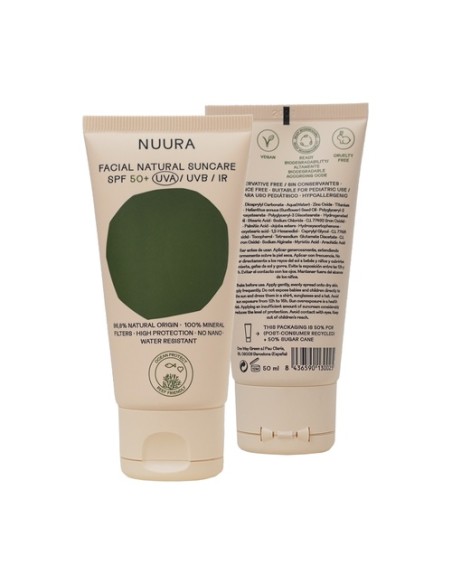 Crema solar facial SPF50 50 ml de crema Nuura