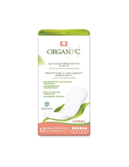 Absorbentes de maternidad primeros días 12 unidades Organyc