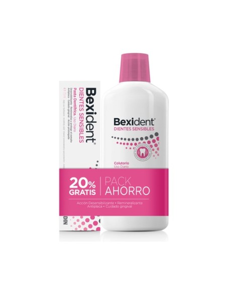 Pack ahorro Bexident Encías Uso diario Colutorio + Pasta Dental 500 ml + 75 ml Isdin