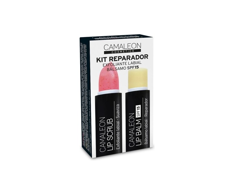 Kit reparador labial+exfoliante fresa 2 unidades de 4g (Fresa) CAMALEON