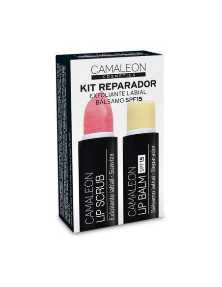 Kit reparador labial+exfoliante fresa 2 unidades de 4g (Fresa) CAMALEON