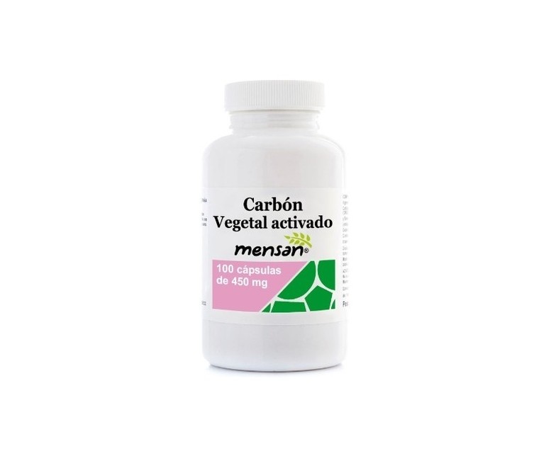 Carbón vegetal activado 100 cápsulas de 450mg Mensan