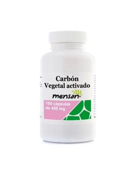 Carbón vegetal activado 100 cápsulas de 450mg Mensan