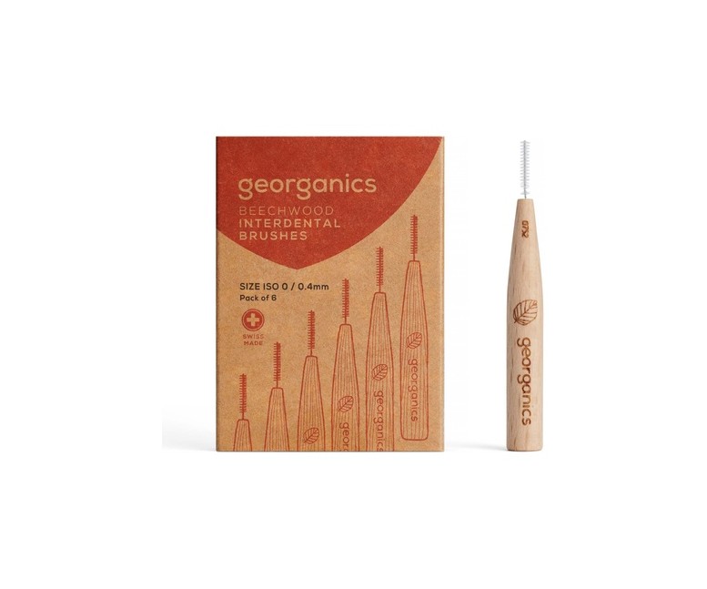 Cepillos interdentales madera de haya - 0 6 unidades Georganics
