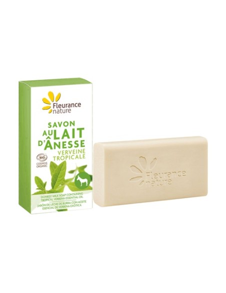 Jabón de leche de burra con Aceite esencial de verbena exótica 100 g Fleurance Nature