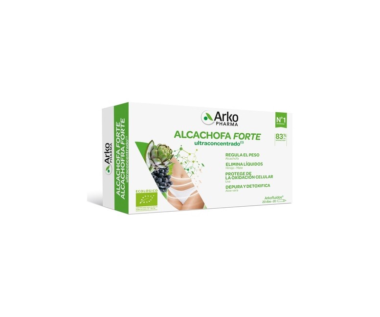 Arkofluido Alcachofa Forte Bio ultraconcentrado 20 ampollas de 15ml Arkopharma