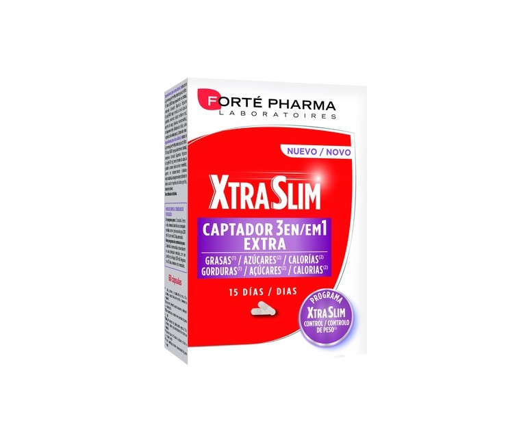 XtraSlim Captador 3 en 1 60 cápsulas Forté Pharma