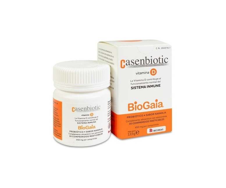 Casenbiotic con vitamina D 30 comprimidos masticables Casen Recordati