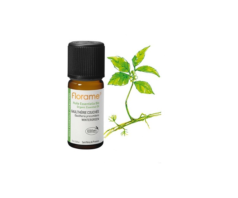 Aceite esencial de gaulteria Bio (Gaultheria procumbens) 10 ml de aceite esencial Florame