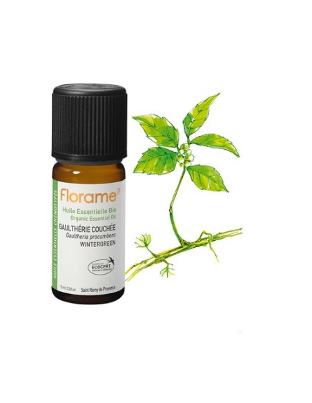 Aceite esencial de gaulteria Bio (Gaultheria procumbens) 10 ml de aceite esencial Florame
