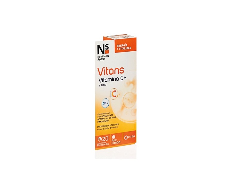 Vitans vitamina C+zinc limón 20 comprimidos (Limón) Nutritional System