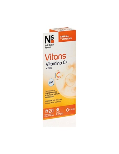 Vitans vitamina C+zinc limón 20 comprimidos (Limón) Nutritional System