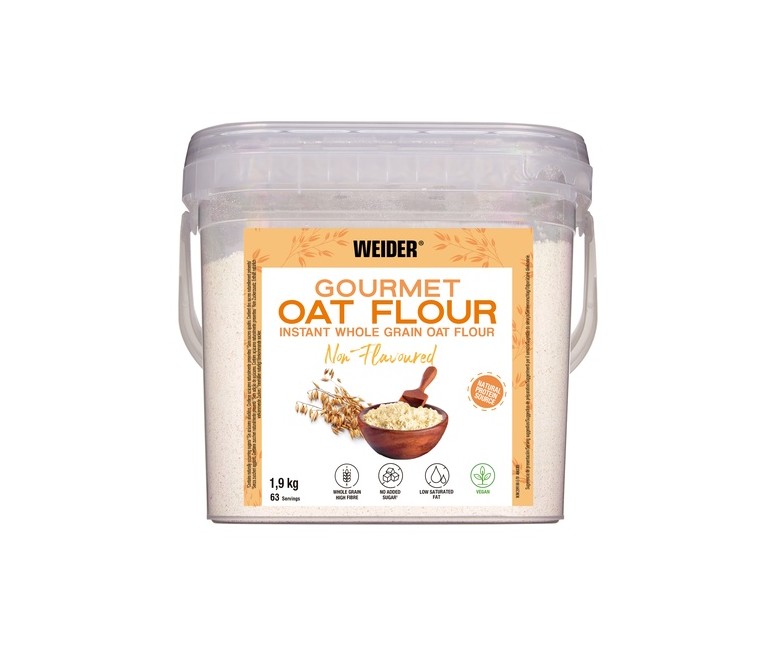 Harina de avena integral instantánea gourmet neutra 1,9 kg de polvo (Neutro) Weider