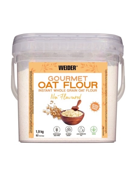 Harina de avena integral instantánea gourmet neutra 1,9 kg de polvo (Neutro) Weider