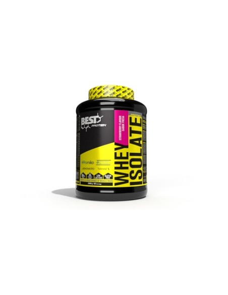 Aislado de proteína premium índice 90% Whey Isolate fresa 2 kg de polvo (Fresa) Best Protein
