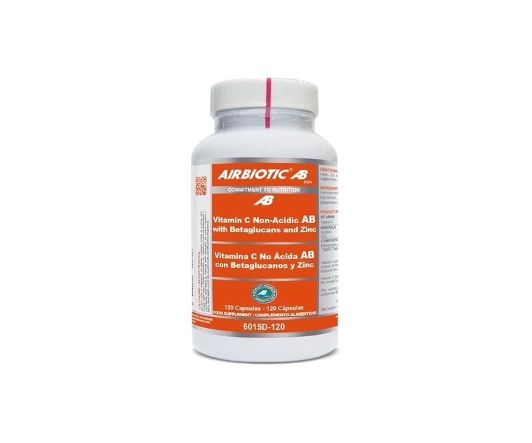 Vitamina C no acida con betaglucanos y zinc 120 cápsulas Airbiotic