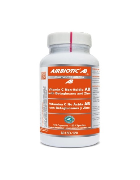 Vitamina C no acida con betaglucanos y zinc 120 cápsulas Airbiotic