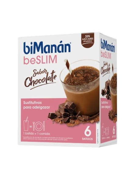 Batido Sustitutivo de Chocolate 6 sobres de 50g biManán