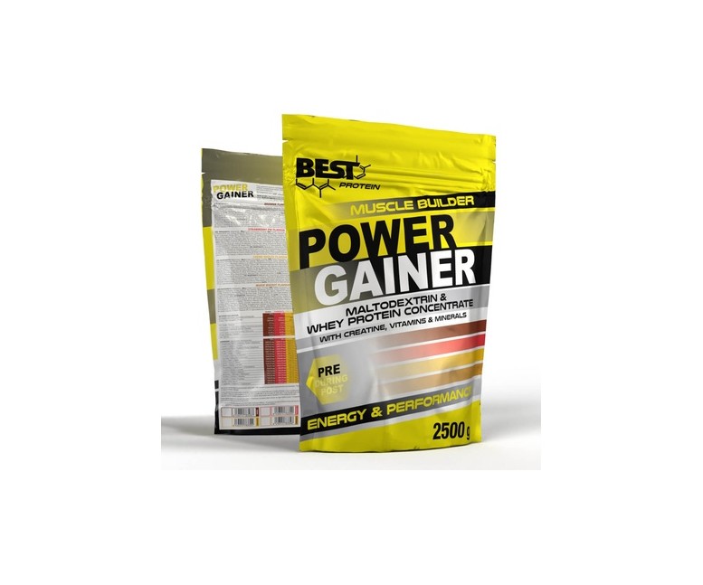 Ganador de masa muscular Power Gainer brownie 2,5 kg de polvo (Brownie) Best Protein