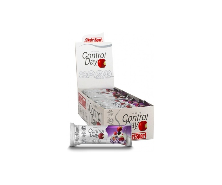 Caja de barritas control day frutos rojos 28 barritas de 44 g Nutrisport