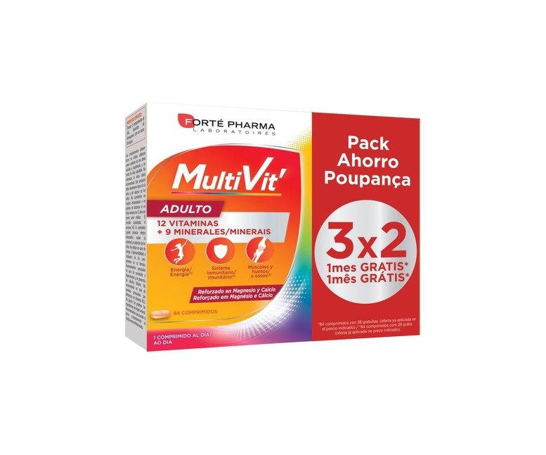 Energy Multivit Adulto 84 comprimidos Forté Pharma