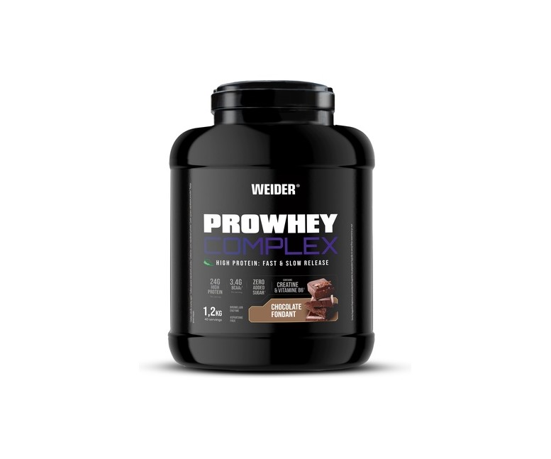 Pro Whey complex proteína de chocolate fondant 1,2 kg de polvo (Chocolate) Weider