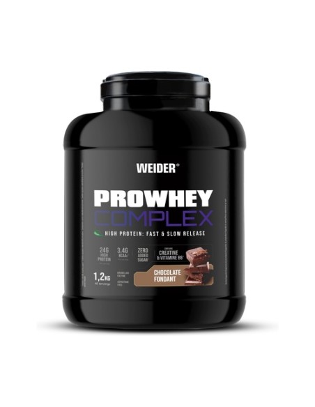 Pro Whey complex proteína de chocolate fondant 1,2 kg de polvo (Chocolate) Weider