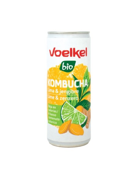Kombucha lima y jengibre bio (lata) 250 ml Voelkel