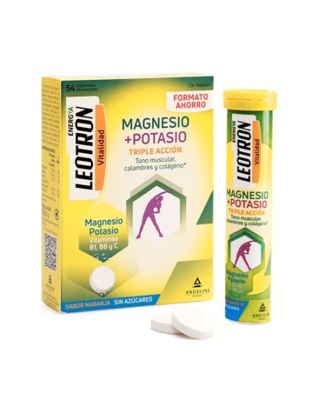 Leotron magnesio + potasio 54 tabletas efervescentes Leotron