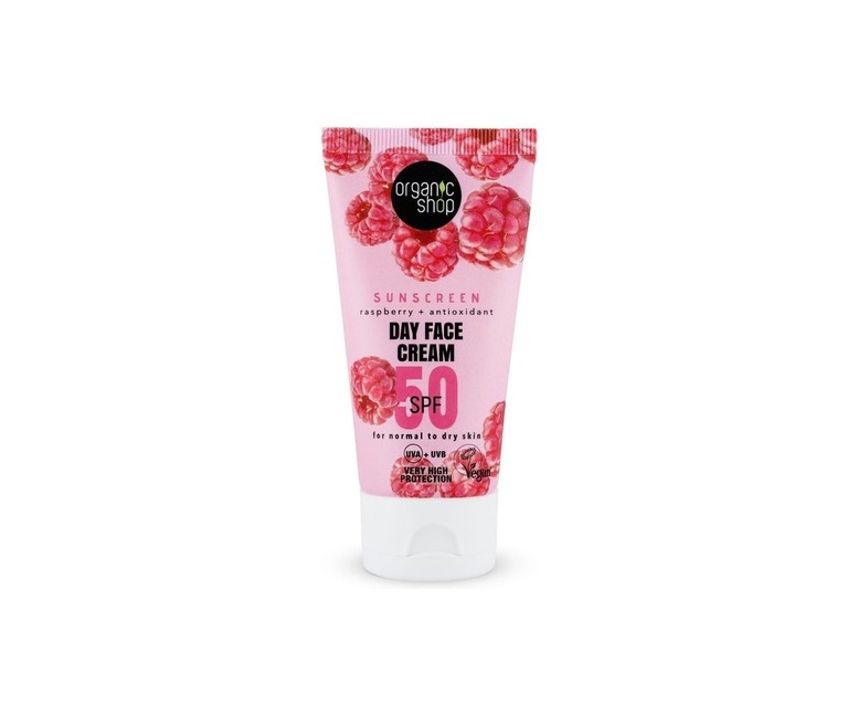 Crema facial de día con protección solar + antioxidantes SPF50 50 ml de crema Organic Shop
