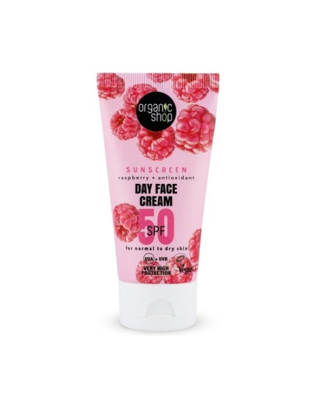 Crema facial de día con protección solar + antioxidantes SPF50 50 ml de crema Organic Shop