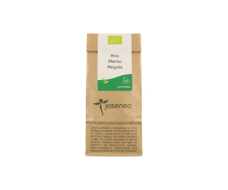 Infusión Anís Menta Regaliz 10 bolsitas infusoras Josenea