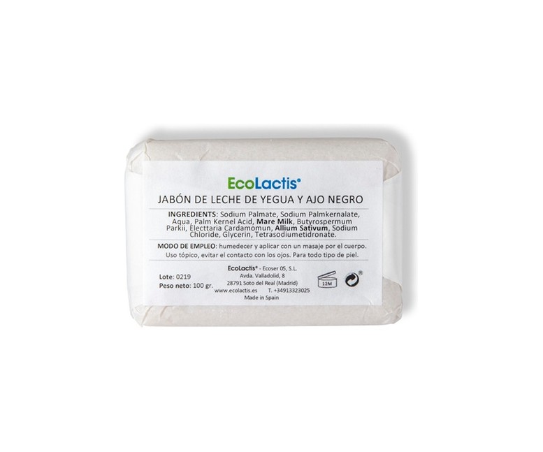 Jabon de leche de yegua y ajo negro 100 g Ecolactis