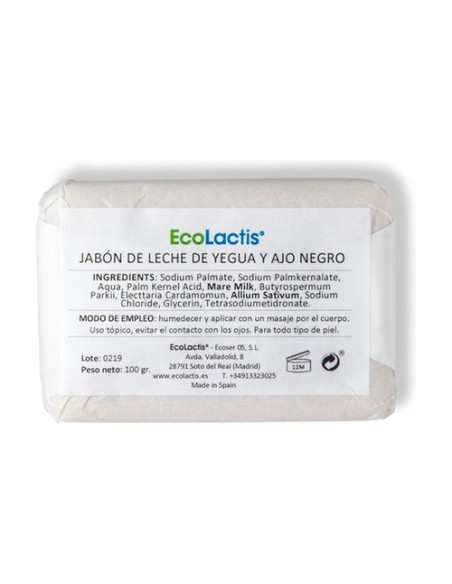 Jabon de leche de yegua y ajo negro 100 g Ecolactis