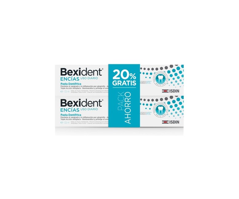 Dúo Bexident encías uso diario pasta dentífrica 2 unidades de 125ml Isdin