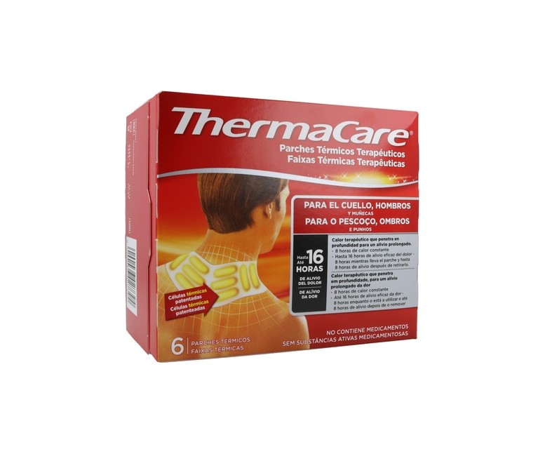Parches térmicos terapéuticos para cuello, hombros y muñecas 6 unidades Thermacare