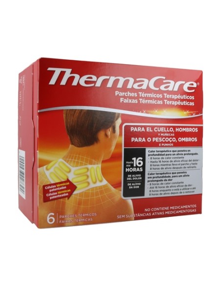 Parches térmicos terapéuticos para cuello, hombros y muñecas 6 unidades Thermacare